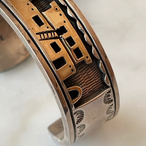 Vintage 14K Gold & Sterling Storyteller Bracelet - Picture 3 of 14